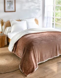 Couverture Chaude Polaire Sherpa Bicolore