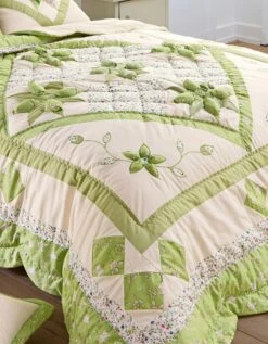 Couvre-lit Patchwork Imprimé Fleurs -Maison Textiles Magasin 322010 C03 zoomx vue3