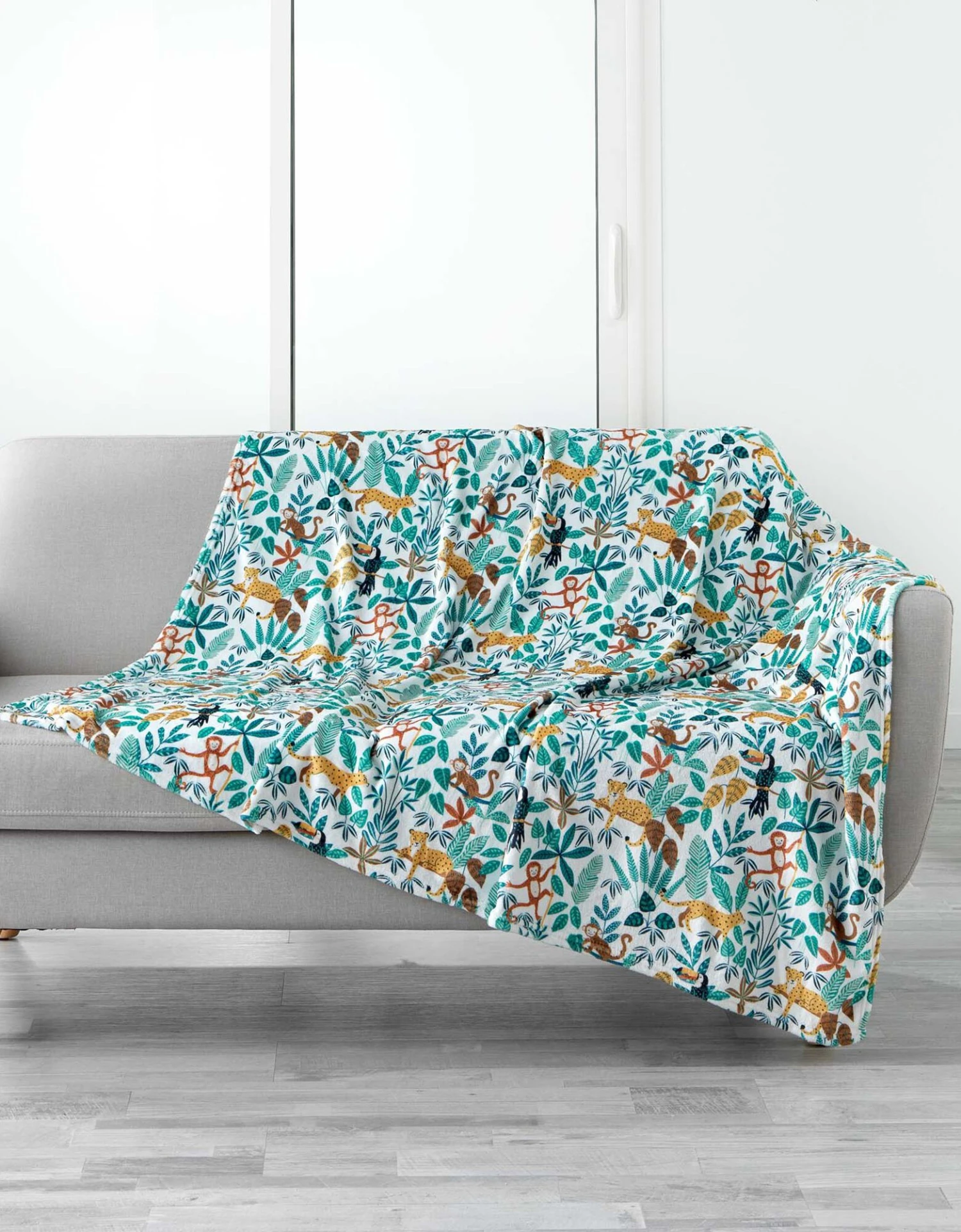 Plaid Flanelle Enfant Imprimé Jungle 1 Plaid Flanelle Enfant Imprimé Jungle