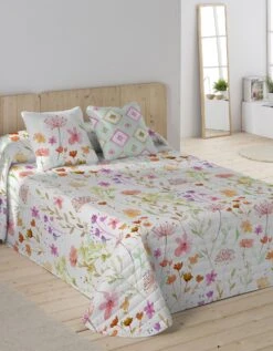 Couvre-lit Matelassé Imprimé Fleurs D'été