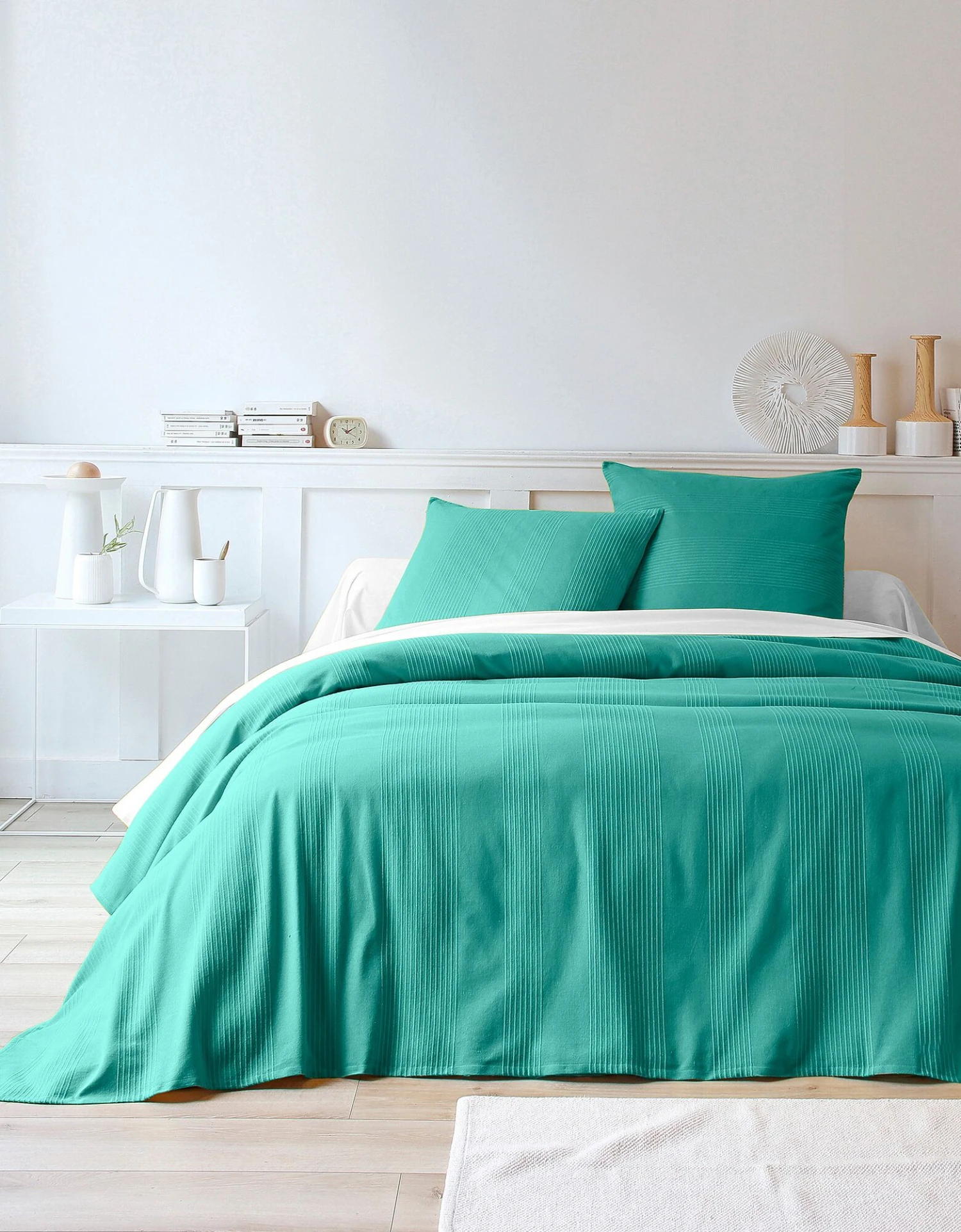 Jeté De Lit Uni Tissé Coton 1 Jeté De Lit Uni Tissé Coton