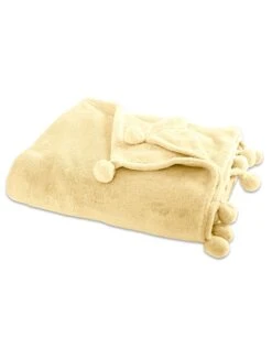 Plaid Uni à Pompons