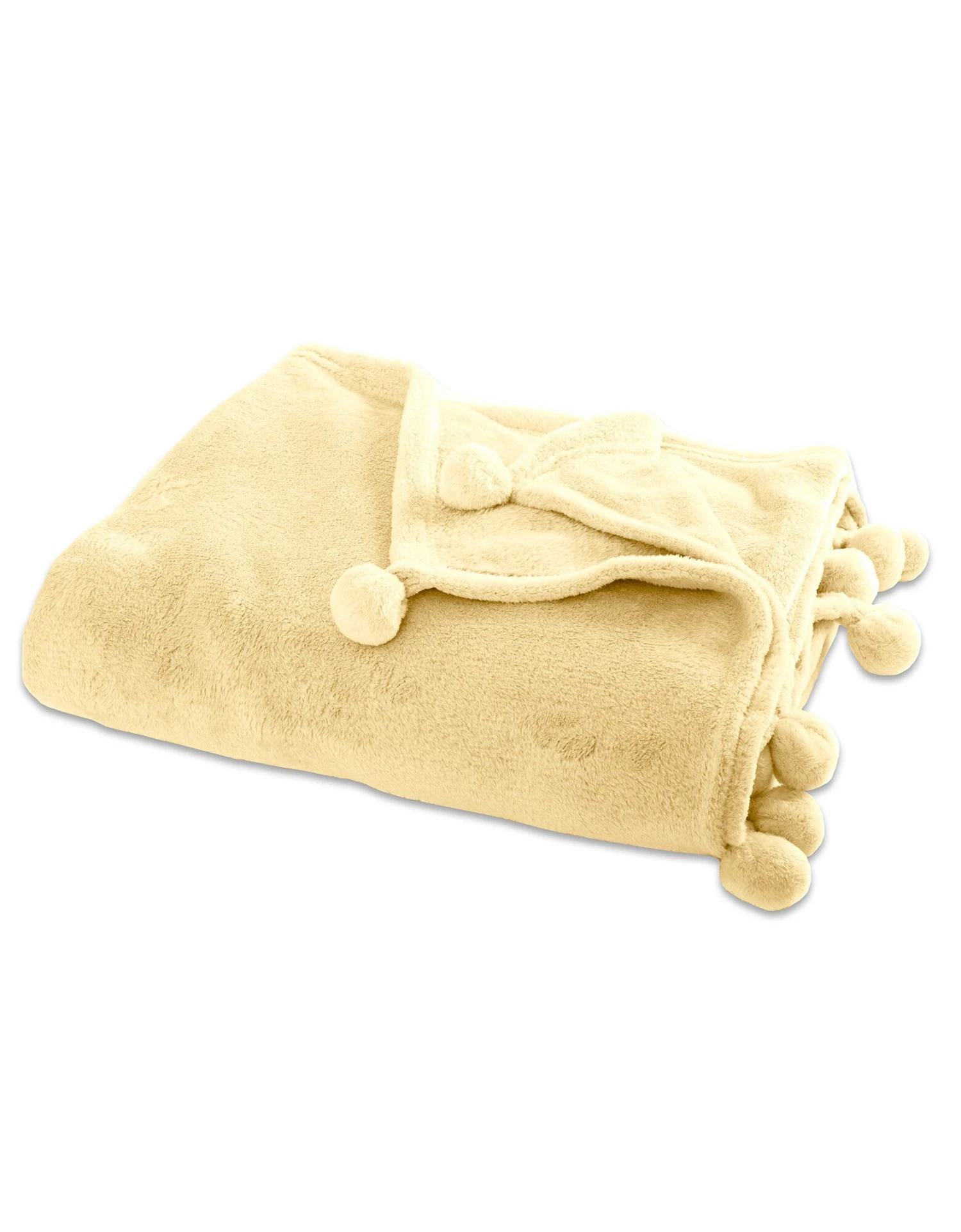 Plaid Uni à Pompons 1 Plaid Uni à Pompons