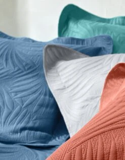 Couvre-lit Uni Matelassé Reliéfé "feuillage" -Maison Textiles Magasin 322427 C02 zoomx vue5