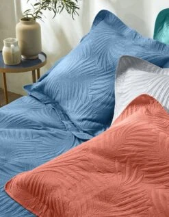 Couvre-lit Uni Matelassé Reliéfé "feuillage" -Maison Textiles Magasin 322427 C02 zoomx vue6