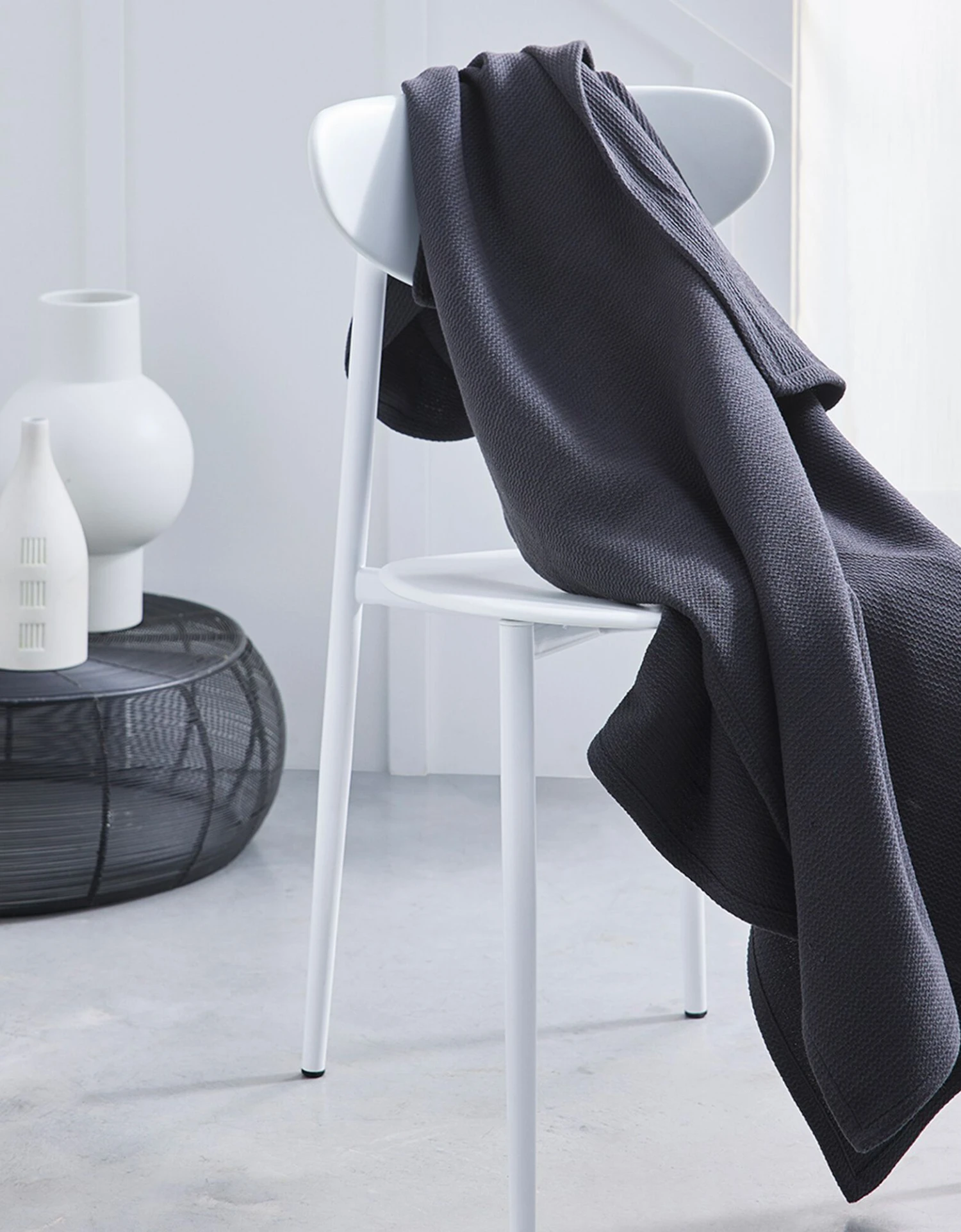 Jeté De Canapé Ou Plaid Uni Nid D’abeille - Coton 1 Jeté De Canapé Ou Plaid Uni Nid D’abeille - Coton