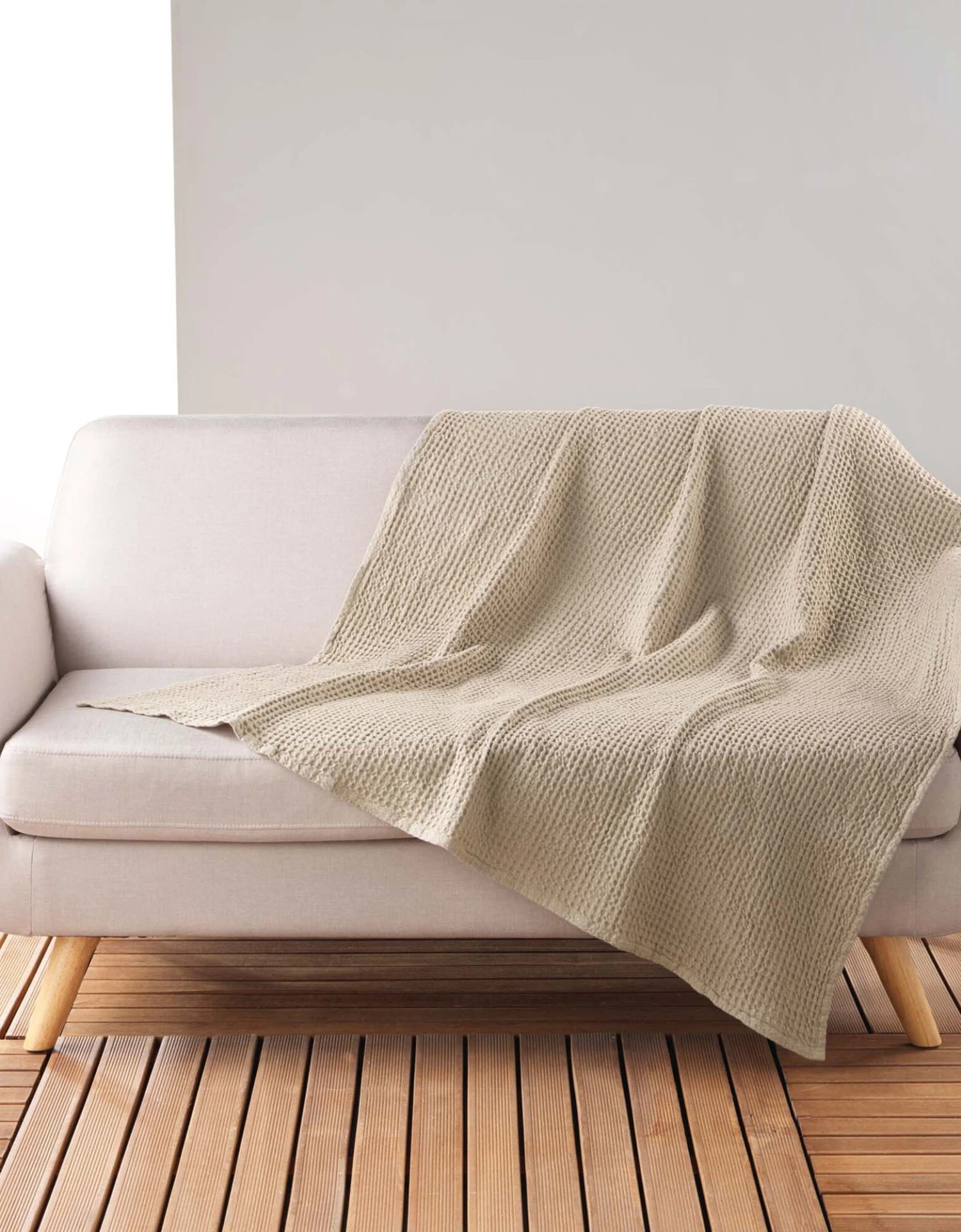 Plaid Ou Jeté De Canapé Nid D'abeille Coton Uni 1 Plaid Ou Jeté De Canapé Nid D'abeille Coton Uni