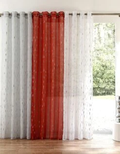 Panneau Voile Motif Gouttelettes Argentées Finition Oeillets 9 Panneau Voile Motif Gouttelettes Argentées Finition Oeillets -Maison Textiles Magasin 323011 C01 zoomx vue5