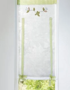 Store Remontable Voile Motif Orchidée Finition Passe-tringle