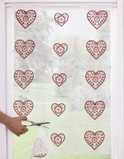 Rideau Modulable En Hauteur Brodé Coeurs