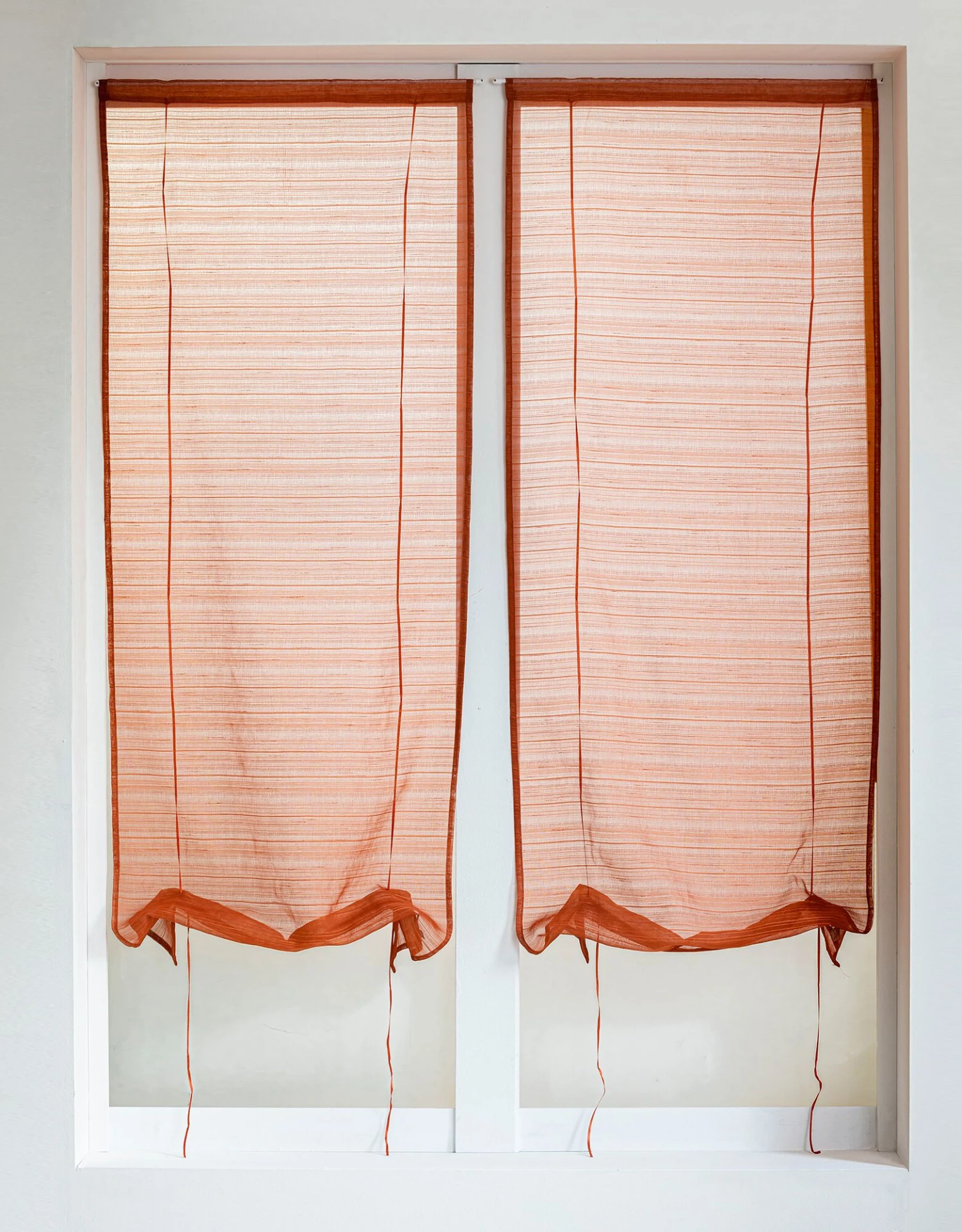 Vitrage Voile Fines Rayures - La Paire 1 Vitrage Voile Fines Rayures - La Paire