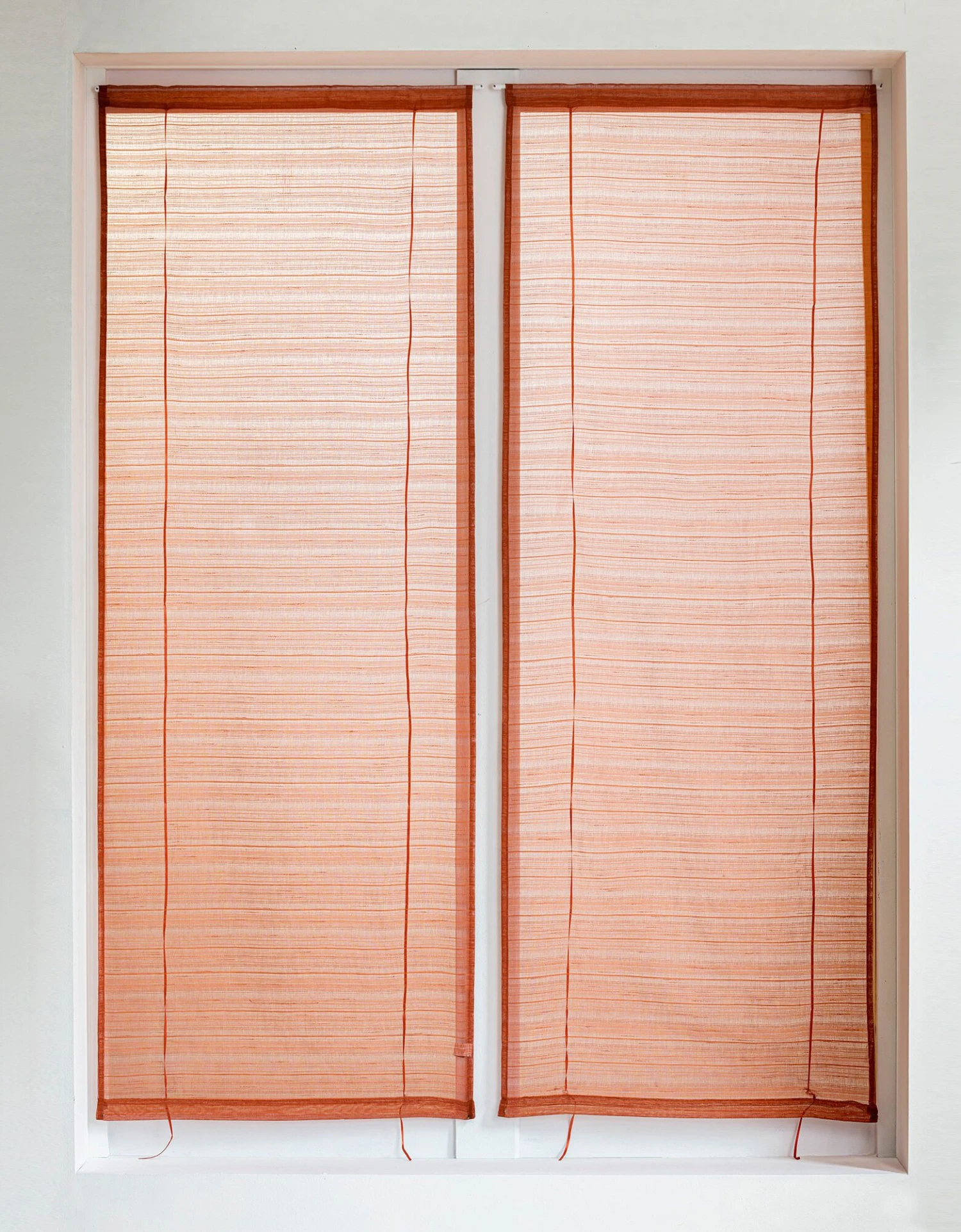 Vitrage Voile Fines Rayures - La Paire 2 Vitrage Voile Fines Rayures - La Paire – Image 2