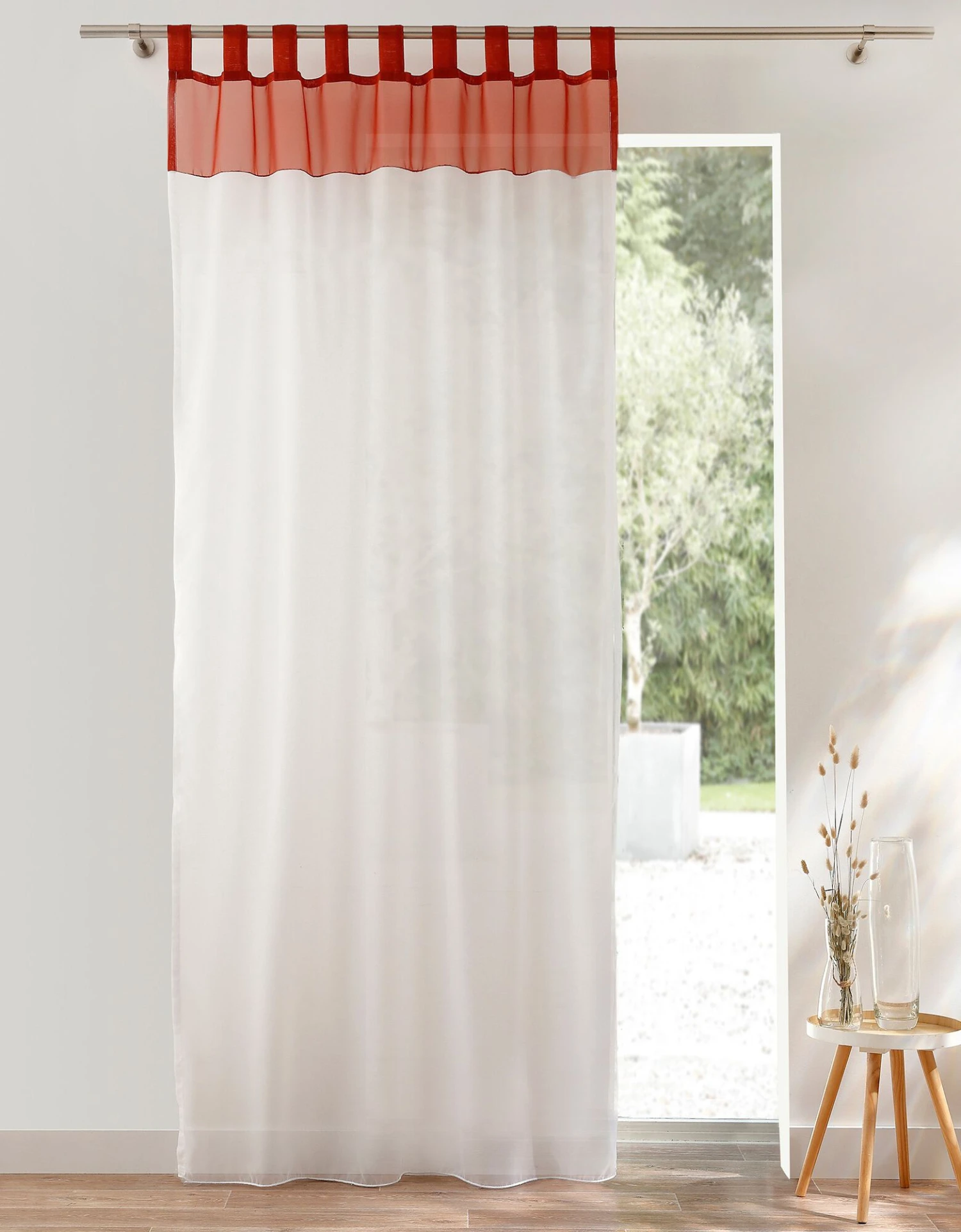 Panneau Rideau Voile Bicolore 1 Panneau Rideau Voile Bicolore