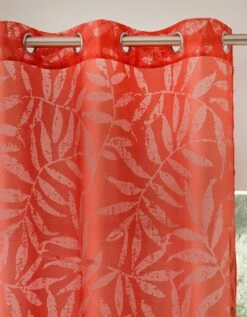 Panneau Voile Dévoré Motif Feuillage