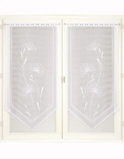 Vitrage Pissenlits Finition En Pointe - La Paire