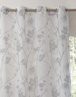 Rideau Panneau Voile Imprimé Fleurs Finition Oeillets -Maison Textiles Magasin 323725 C02 zoomx vue4