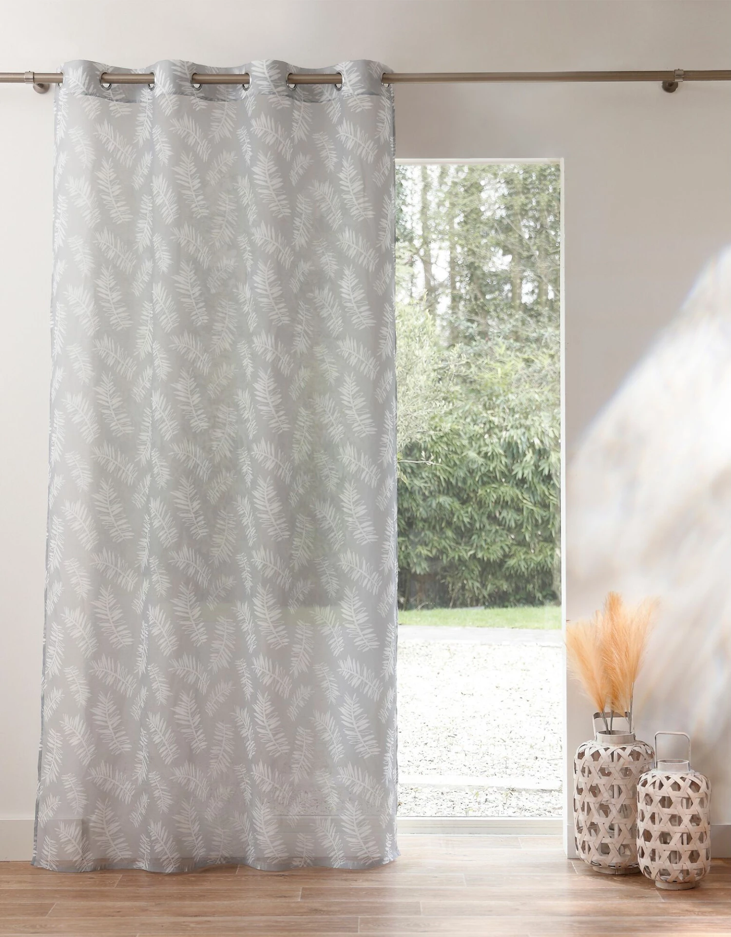 Panneau Voile Finition Oeillets Imprimé "fougères" 2 Panneau Voile Finition Oeillets Imprimé "fougères" – Image 2