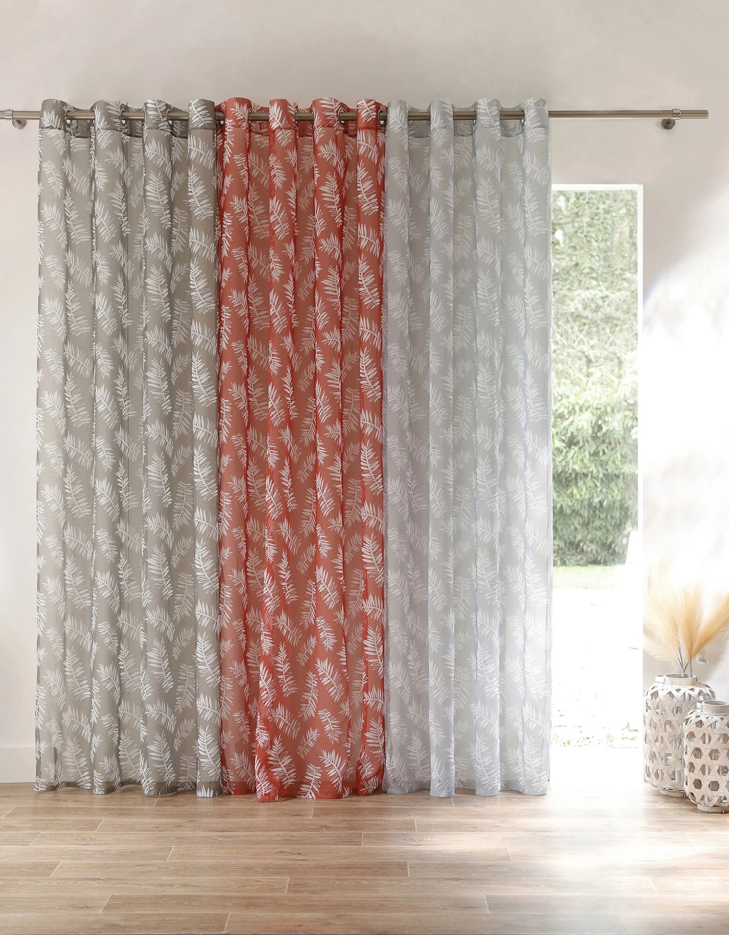 Panneau Voile Finition Oeillets Imprimé "fougères" 5 Panneau Voile Finition Oeillets Imprimé "fougères" – Image 5