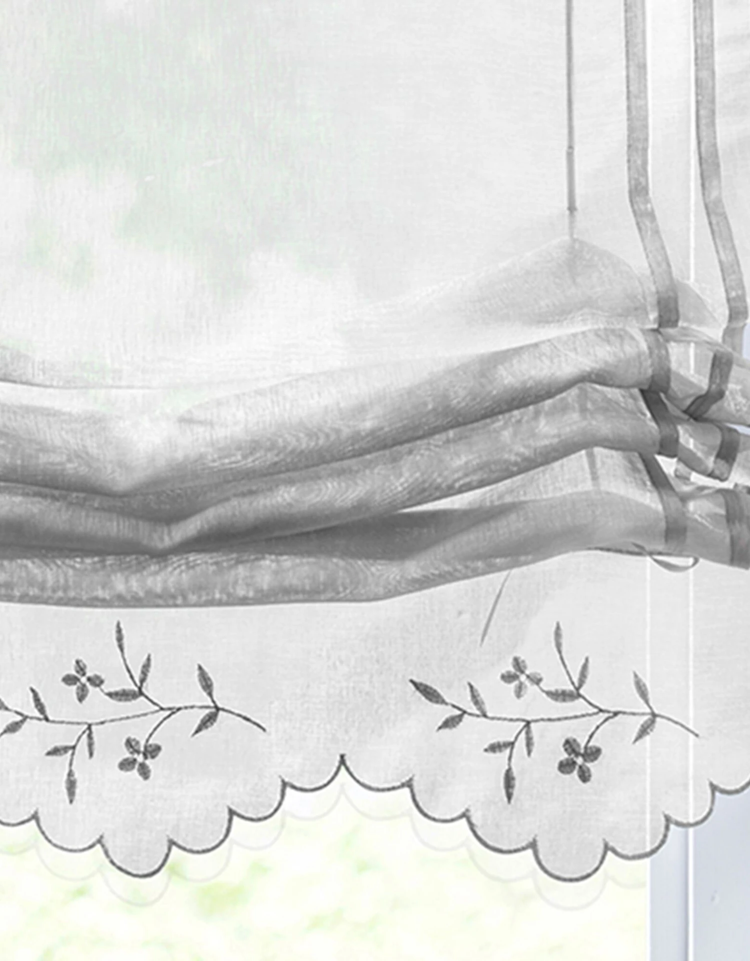Vitrage Effet Lin Macramé Brodé Finition Passe-tringle 2 Vitrage Effet Lin Macramé Brodé Finition Passe-tringle – Image 2