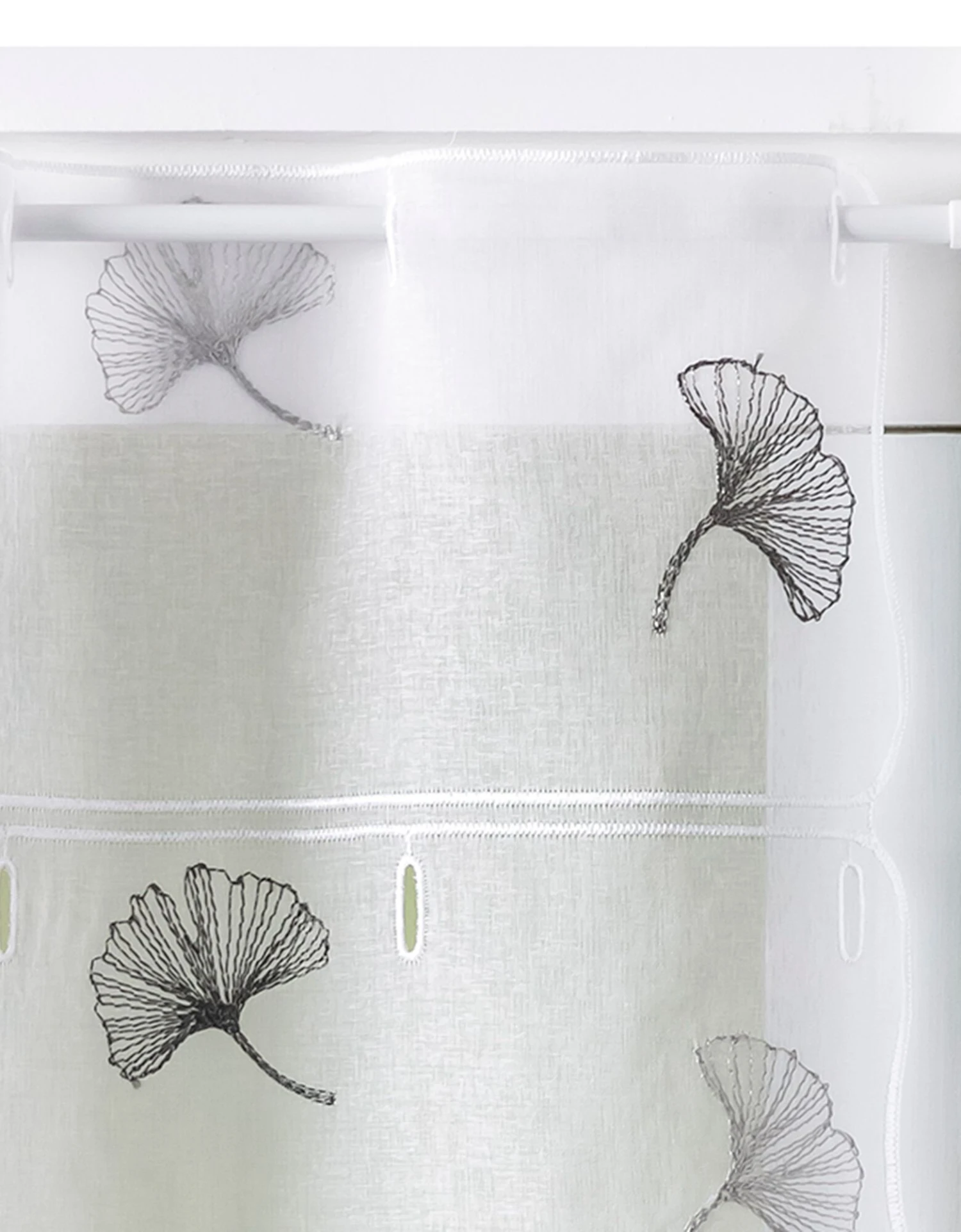 Rideau Modulable Hauteur Brodé Fleurs De Ginkgo 3 Rideau Modulable Hauteur Brodé Fleurs De Ginkgo – Image 3