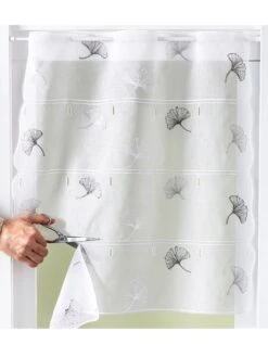 Rideau Modulable Hauteur Brodé Fleurs De Ginkgo