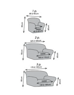 Housse Extensible Unie Canapé Fauteuil Accoudoirs -Maison Textiles Magasin 324201 C05 zoomx vue4