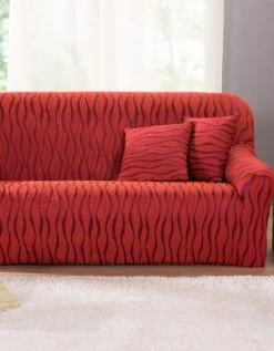 Housse De Salon Jacquard Extensible Imprimé "vagues"