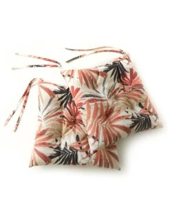 Galette De Chaise Imprimé Feuillage - Lot De 2