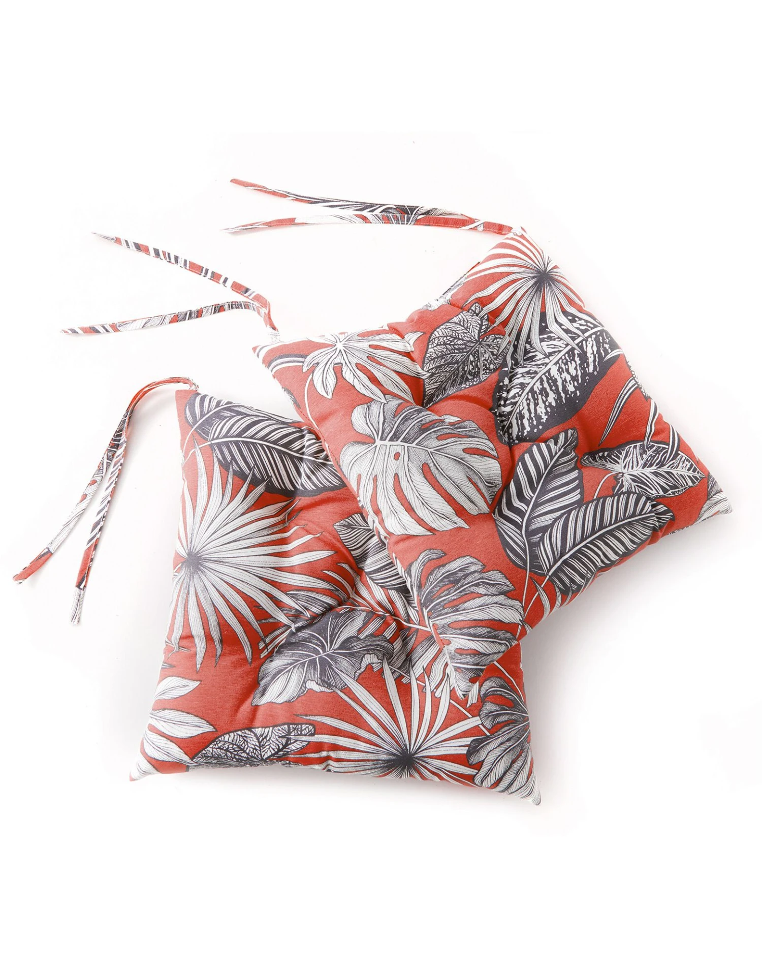 Galette De Chaise Imprimé Tropical - Lot De 2 1 Galette De Chaise Imprimé Tropical - Lot De 2