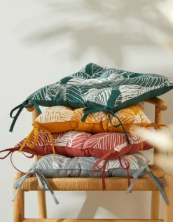 Galette De Chaise Carrée Imprimé Feuillage - Lot De 2 -Maison Textiles Magasin 325065 C02 zoomx vue5