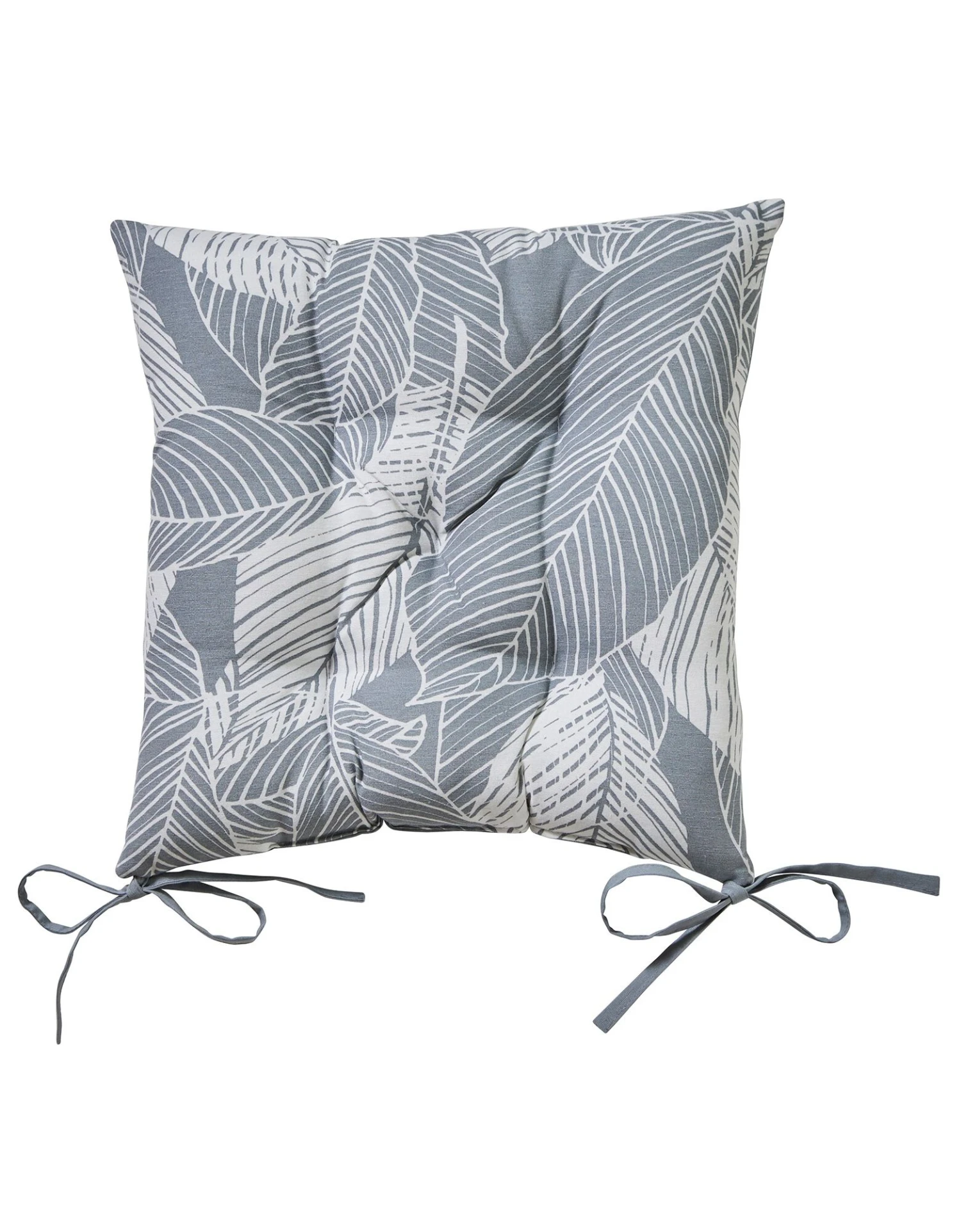 Galette De Chaise Carrée Imprimé Feuillage - Lot De 2 1 Galette De Chaise Carrée Imprimé Feuillage - Lot De 2