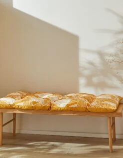 Long Coussin Déco Coton Imprimé Feuillage