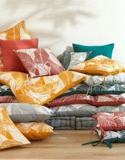 Long Coussin Déco Coton Imprimé Feuillage -Maison Textiles Magasin 327483 C01 zoomx vue5