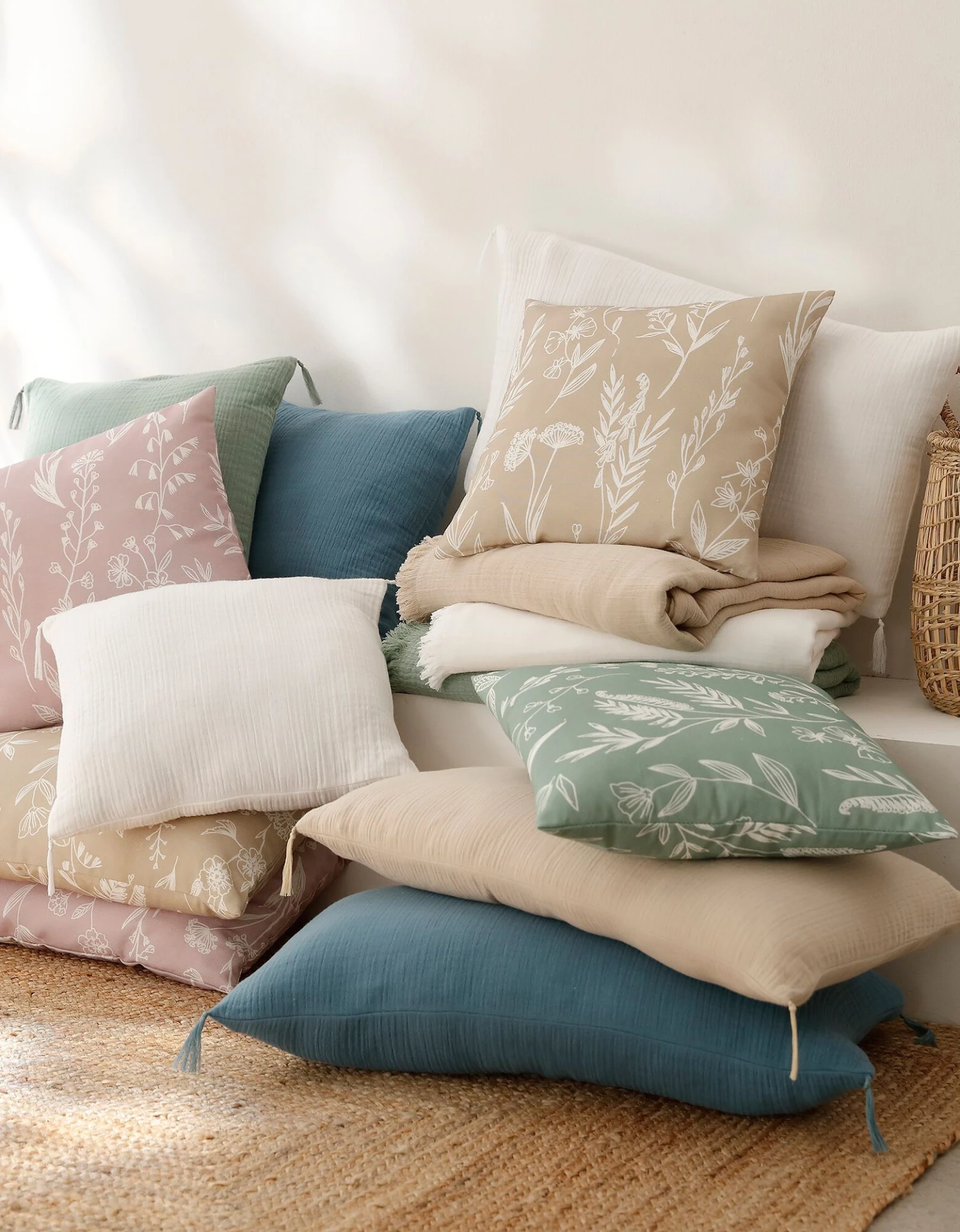 Housse De Coussin Double Gaze De Coton - Lot De 2 3 Housse De Coussin Double Gaze De Coton - Lot De 2 – Image 3