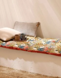 Long Coussin De Sol Imprimé Feuillage