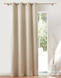 Rideau Occultant Uni Satiné Finition Oeillets