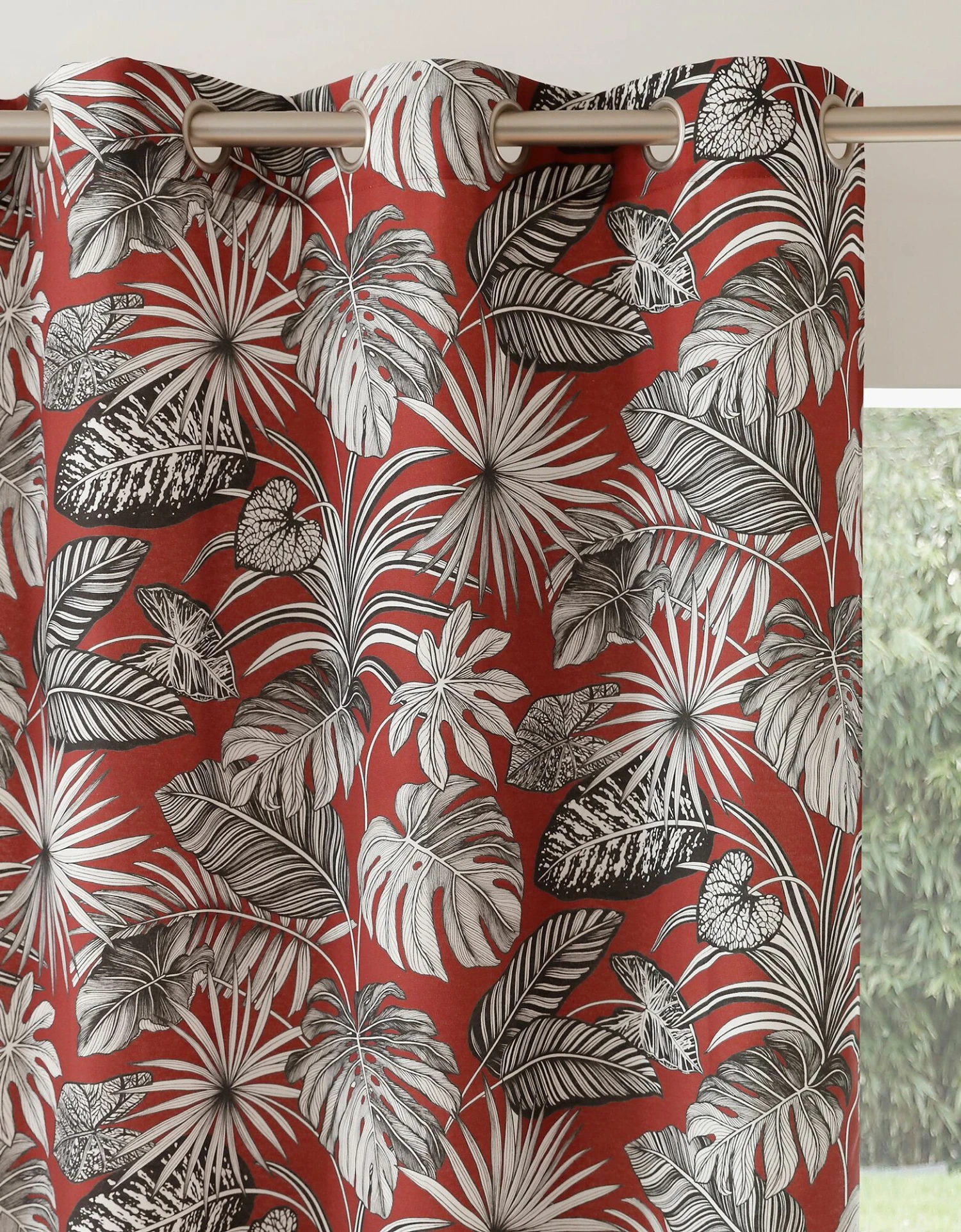 Rideau Oeillets Tamisant Imprimé Tropical 2 Rideau Oeillets Tamisant Imprimé Tropical – Image 2