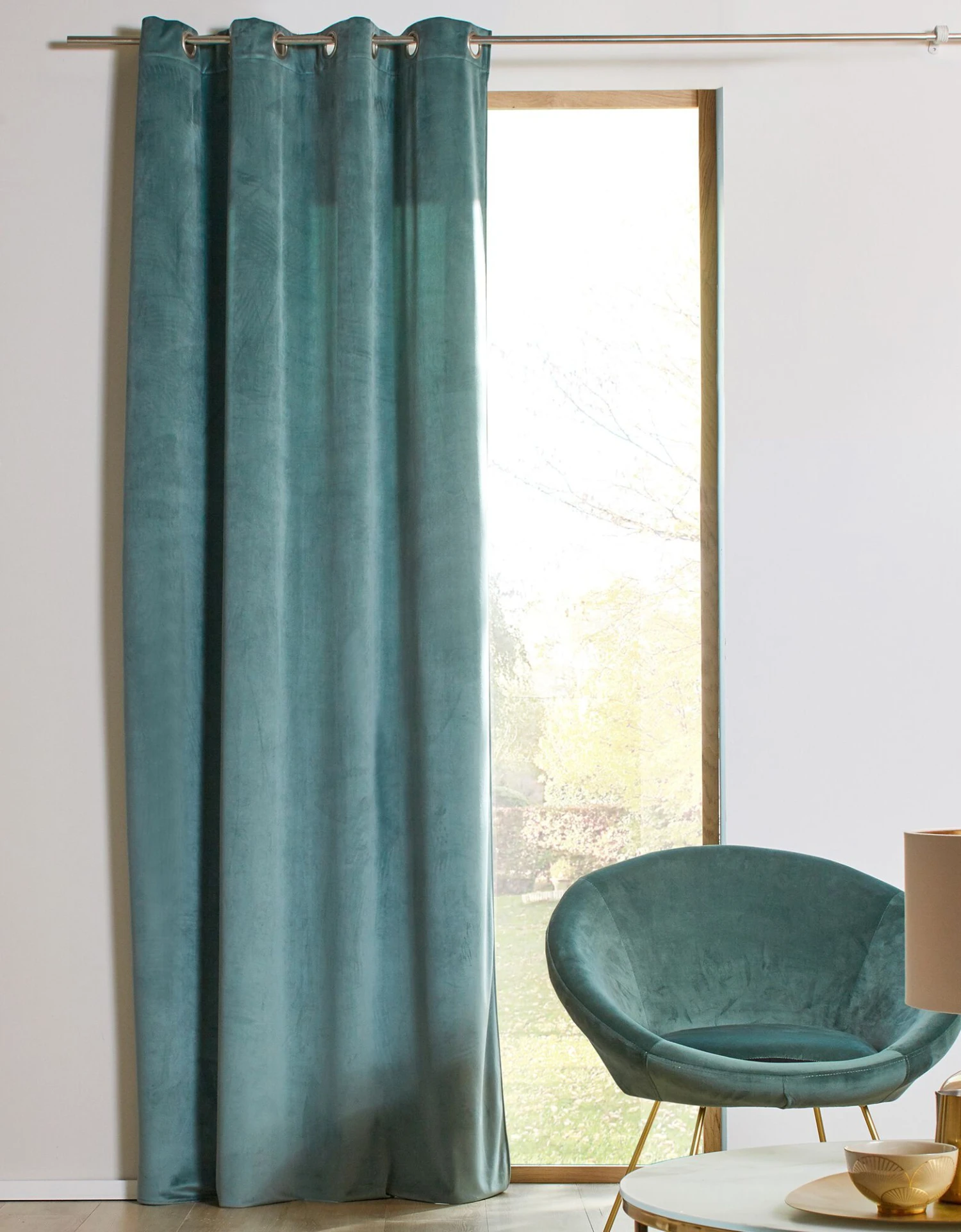 Rideau En Velours Uni à Oeillets 1 Rideau En Velours Uni à Oeillets