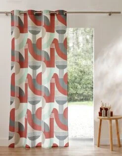 Rideau Oeillets Imprimé Géométrique Art Déco
