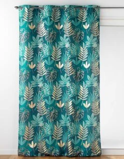 Rideau Velours Imprimé Jungle Métallisé