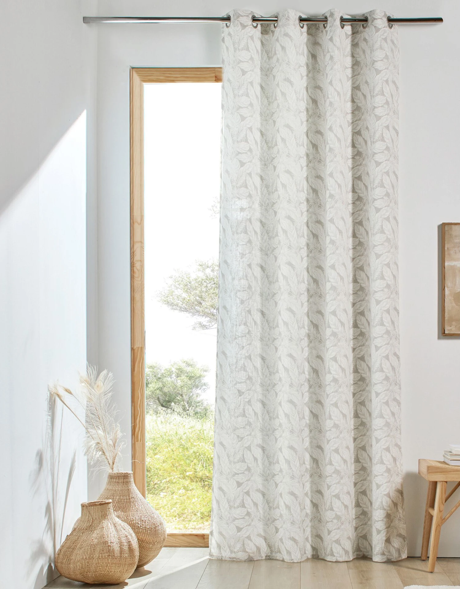 Rideau En Ramie Imprimé Feuillages 2 Rideau En Ramie Imprimé Feuillages – Image 2