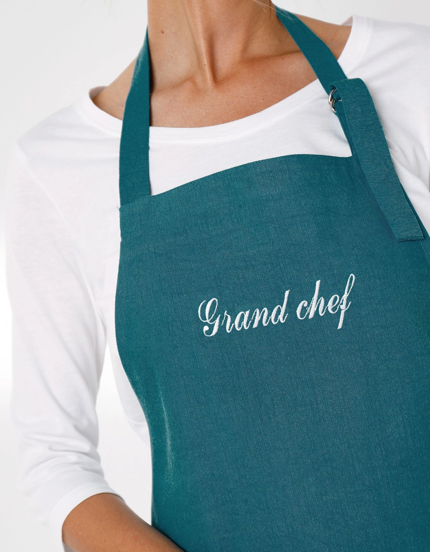 Tablier Bavette Coton Et Lin Uni Personnalisable 4 Tablier Bavette Coton Et Lin Uni Personnalisable – Image 4