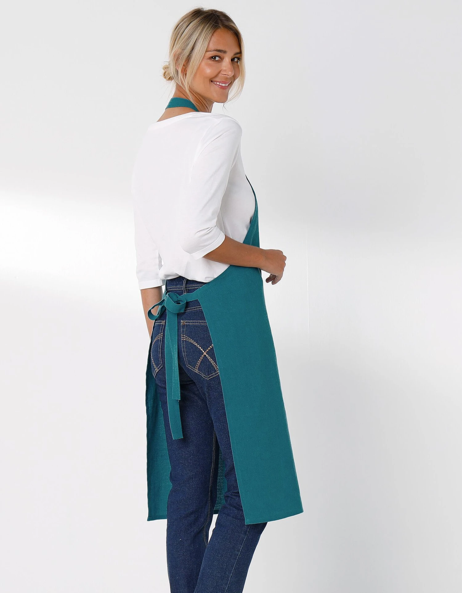 Tablier Bavette Coton Et Lin Uni Personnalisable 6 Tablier Bavette Coton Et Lin Uni Personnalisable – Image 6