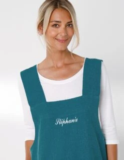 Tablier De Cuisine Japonais Coton Et Lin Uni Personnalisable -Maison Textiles Magasin 500013 C03 zoomx vue3