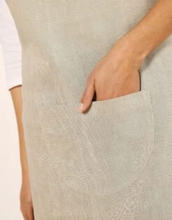 Tablier De Cuisine Uni Forme Bavette - Lin Coton -Maison Textiles Magasin 500719 C05 zoomx vue3