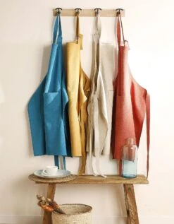Tablier De Cuisine Uni Forme Bavette - Lin Coton -Maison Textiles Magasin 500719 C05 zoomx vue5