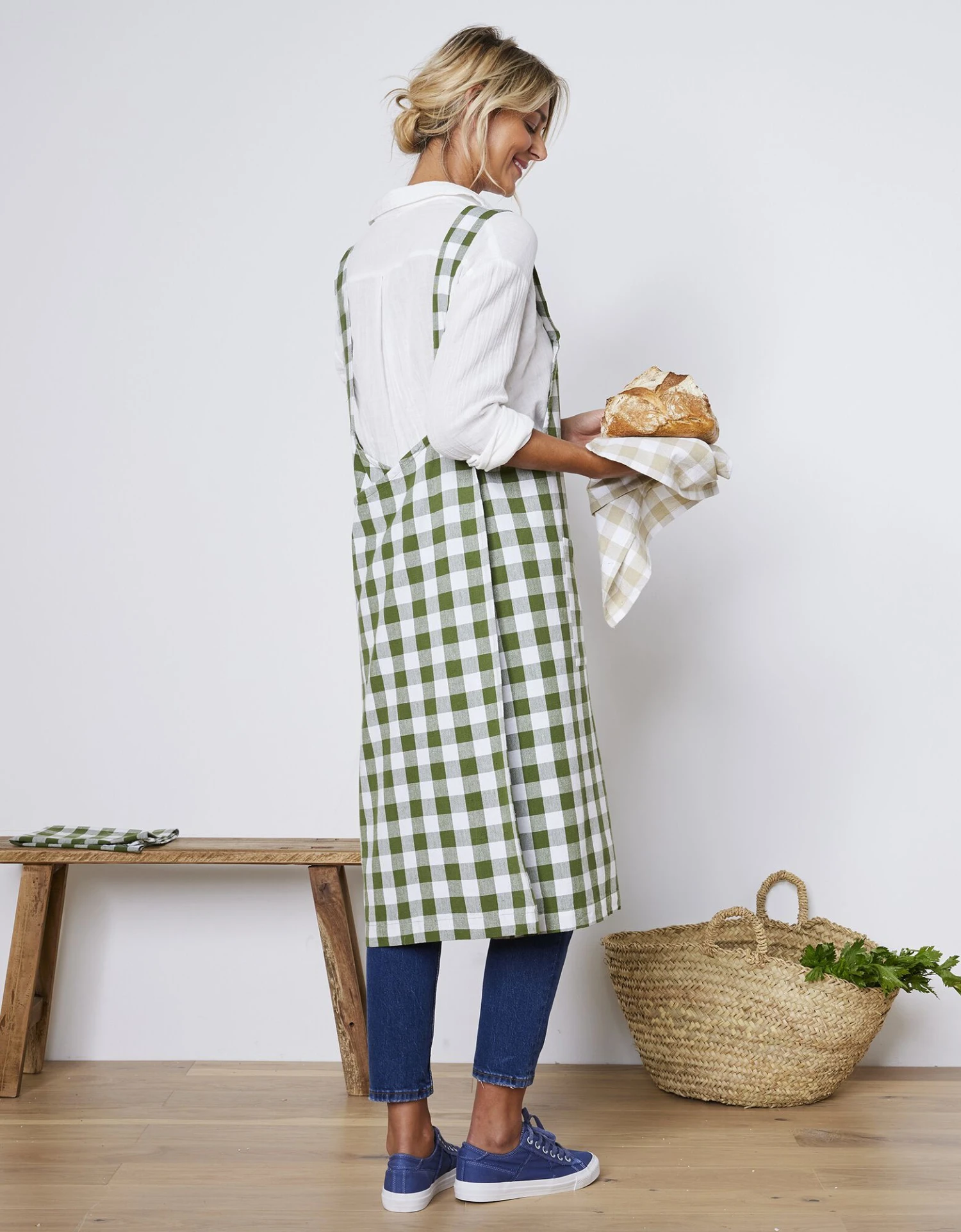 Tablier De Cuisine Carreaux Vichy, Forme Japonaise 1 Tablier De Cuisine Carreaux Vichy, Forme Japonaise