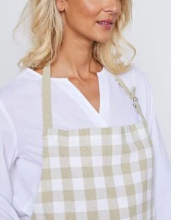 Tablier De Cuisine à Carreaux Vichy Forme Bavette -Maison Textiles Magasin 500736 C01 zoomx vue3