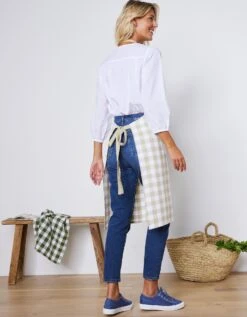 Tablier De Cuisine à Carreaux Vichy Forme Bavette -Maison Textiles Magasin 500736 C01 zoomx vue5